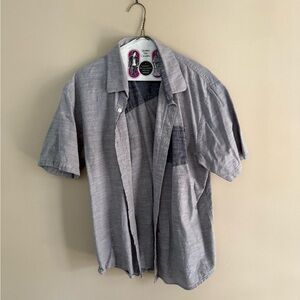 Volcom Gray Casual Button Down Shirt Short Sleeve